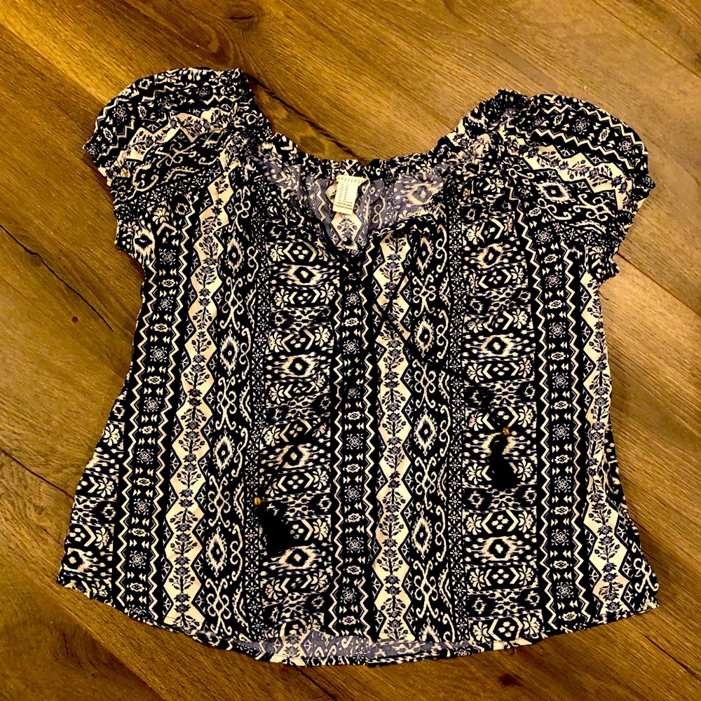 Forever 21 Boho Peasant Top